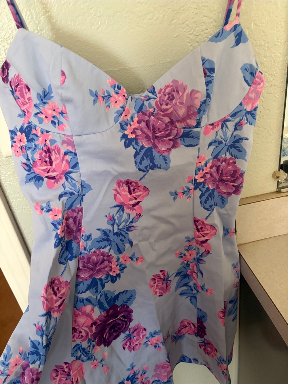 Zara Lavender Floral Sundress with Pink & Blue Roses